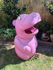 Henrietta Hippo Pink Vintage Outdoor Bin Enclosure Retro Garden Fun Storage