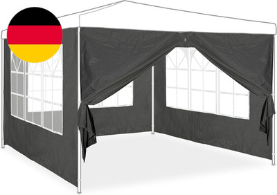 Relaxdays Seitenwand Für Pavillon, 4Er Set, 2X3 M, Seitenteile Mit Fenster & Rei