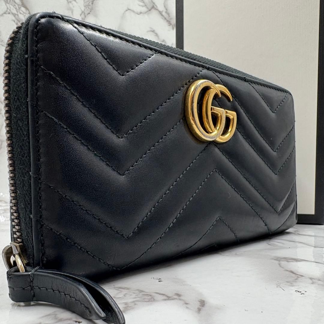 Gucci Long Wallet GG Marmont Leather Black Authentic G0106863 thumbnail 11
