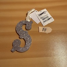 Nordstrom Christmas Ornament Letter S Silver Sparkly Glittery Xmas Holiday New