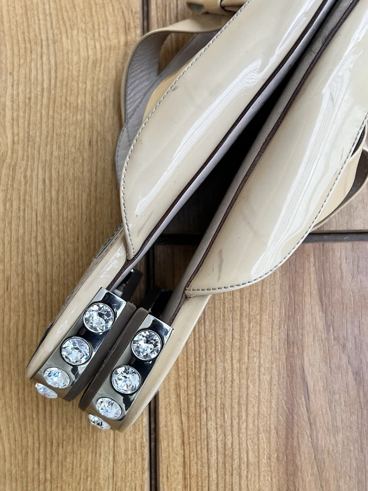 Miu Miu embellished Beige Satin sandal / slider In Size 39.5 EU|8.5 US|6.5 UK - Image 3 of 4