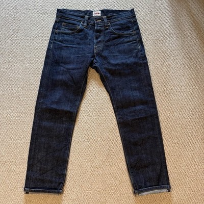 Edwin ED-55 Relaxed Tapered Japanese Selvedge Jeans Dark Wash W30 (altered 29 L)
