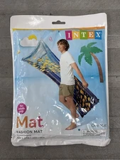 NEW Intex Adult Inflatable Fashion Pool Mat Float Raft 72"x27" Gold School Fish