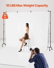 Backdrop Stand Movable Kit 7x10 ft | Perfect for Parties & Photo/Video Studios