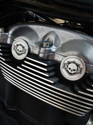 4 METALLIC Motor Aufkleber HARLEY-DAVIDSON V-Rod Vrod VRSC Nockenabdeckung 30mm 160°C