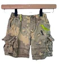 Baby Gap Boys 18-24 Months Green Camouflage Dinosaur Cargo Shorts