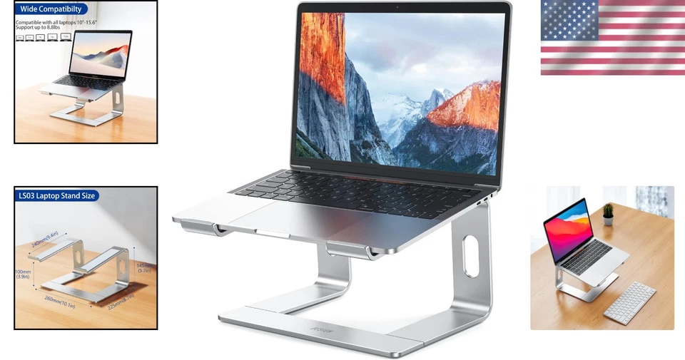 LS03 Aluminum Laptop Stand, Ergonomic Detachable Computer Stand, Notebook Ris... - Image 2 of 4