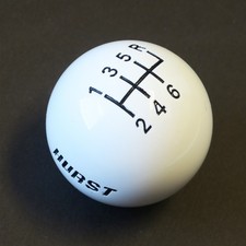 Hurst 1630040 6 Speed White Knob Black Engrave Shift Pattern 38-16 Thread Nice