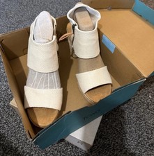 Image of TOMS Majorca Platform Sandals UK 6 NATURAL BASKET Weave