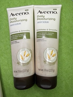 2x Aveeno Daily Moisturizing Body Scrub 8 Oz Gentle Exfoliant with Prebiotic Oat