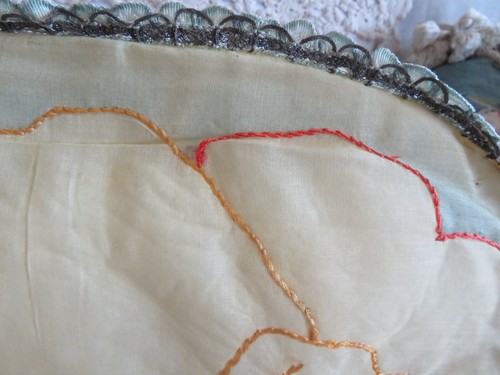 Wunderschönes besticktes Stiefmütterchenkissen Vintage oder Antik 1930er Jahre 18 Zoll so hübsch! - Bild 3 von 10