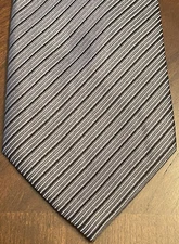 Perry Ellis Portfolio Gray Black 100% Silk Men’s Neck Tie Made In China