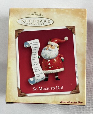 2004 Hallmark Keepsake Ornament Santa s List -  So Much To Do