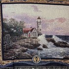 Thomas Kinkade Painter Of Light Lighthouse Blanket Throw Fringe Tapestry 54 X 45