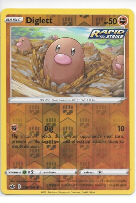 DIGLETT 076/198 SWSH Chilling Reign Reverse Holo Pokemon Card MINT | eBay