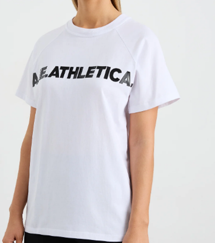 Aje Ladies Logo Raglan T-Shirt 110 Short Sleeve Oversized Top Trainning Tee XS/6 - Picture 3 of 7