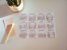Mini Calendar Stickers with Flowers for Planners and Journals  Monthly Stickers