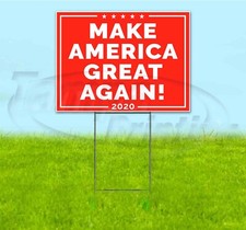 MAKE AMERICA GREAT AGAIN 18x24 Yard Sign WITH STAKE Corrugated Bandit USA TRUMP