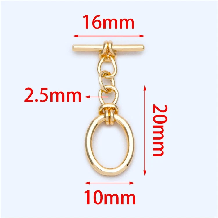 10pcs Gold Oval Toggle Clasp,Easy Close Clasp Connector for Bracelet/Necklace - Image 2 of 4