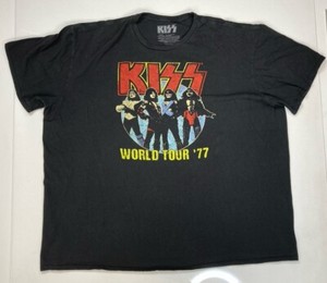 KISS ALIVE IN 77 バンドT バンT M ブラック キッス KISS ALIVE IN 77 バンドT バンT M ブラック キッス KISS Shirt