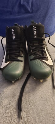 NEW NIKE ALPHA MENACE PRO NFL MID FOOTBALL CLEATS EAGLES GREEN BLACK SZ 12M