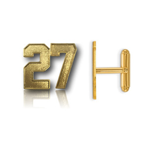 Authentic Number 0-99 Gold Plated Cufflinks Jersey Style Groomsmen Wedding Graduation