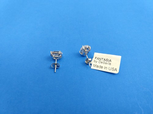 FANTASIA BY DESERIO 14kt Weißgold CZ Ohrstecker 5 ctw - Bild 7 von 10