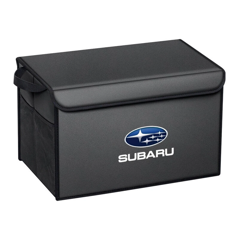 Black Leather Car Rear Trunk Storage Luggage Box Cargo Organizer For Subaru — 第 2/4 张图片