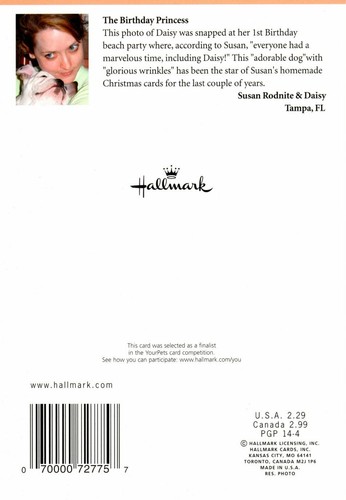 Funny Happy Birthday Bulldog Princess Dog Wrinkles In Crown Tiara Hallmark Card - Picture 3 of 3