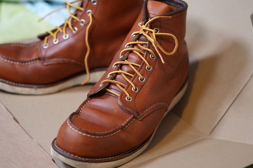 Red Wing Shoes Classic Moc Toe Boots 875 Oro Legacy 10.5EE + Leather Protector - Picture 3 of 21