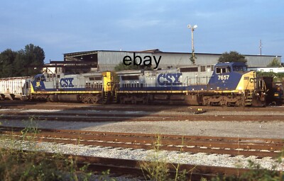 35mm Railway Slide - CSX Diesel Locos 7657 & 385 @ Columbia Cayee Yard ...