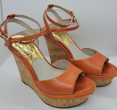 michael kors orange sandals