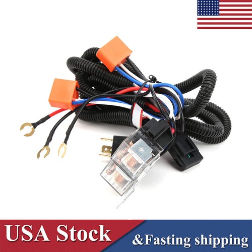 Headlight H4 Headlamp Light Bulb Ceramic Socket Plugs Relay Wiring
