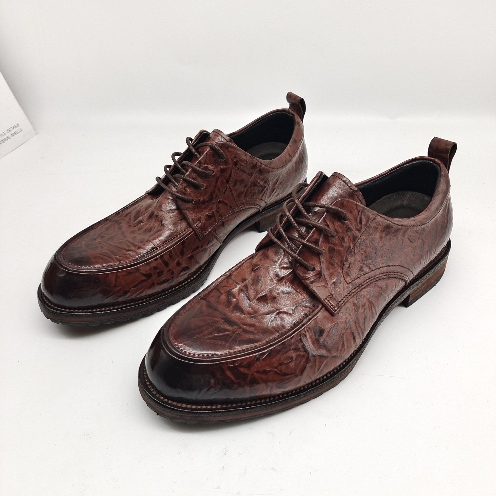 SAOLA Scarpe da lavoro uomo in pelle di mucca lavata stile britannico derby stringate Oxford