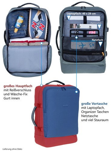 Rucksack Handgepäck Bestway Cabin 300 Reisetasche 40L Pendler 40324 2600 Oliv - Bild 8 von 12