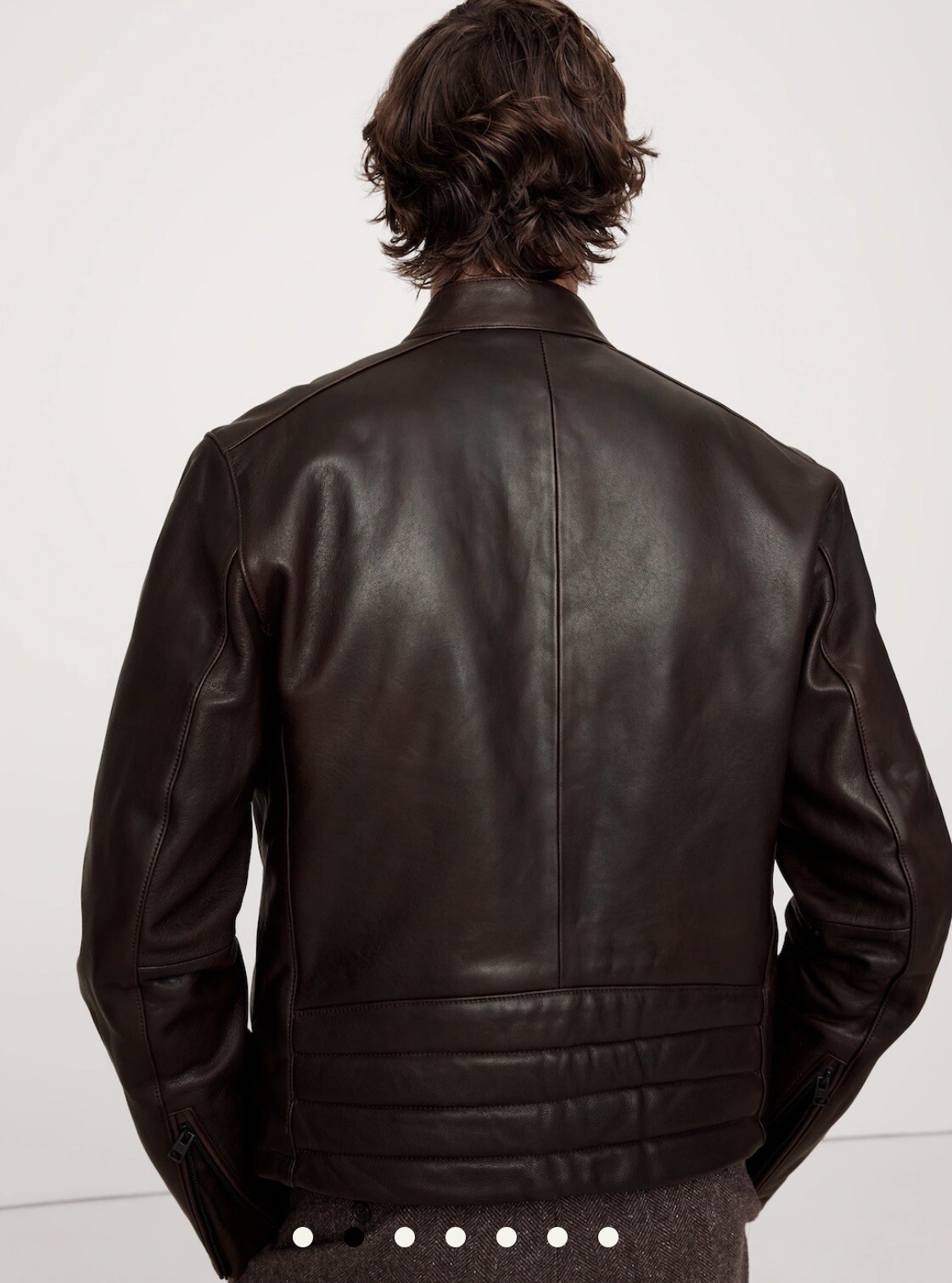 New Banana Republic Leather Biker Jacket Size Medium Brown NWT $600 image 3
