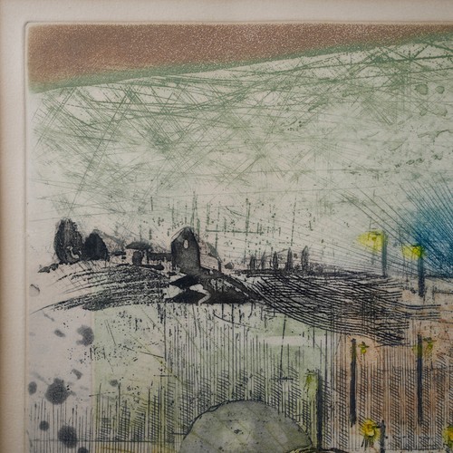 Vintage René Carcan Signed Limited Edition Abstract Etching "Under the Sun" - Picture 3 of 18