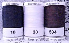 3 NEW Different colors GUTERMANN 100 polyester Sew-all thread 547 yards Spools