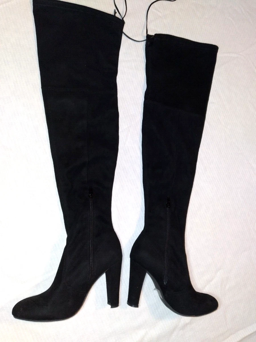 Black velvet over online the knee boots