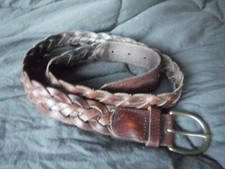 Hollister Brown Leather Rope Belt Size Small