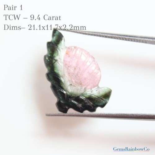 Carved Tourmaline fancy shape Loose Gemstones, Tourmaline carving pair gemstones - Picture 12 of 21
