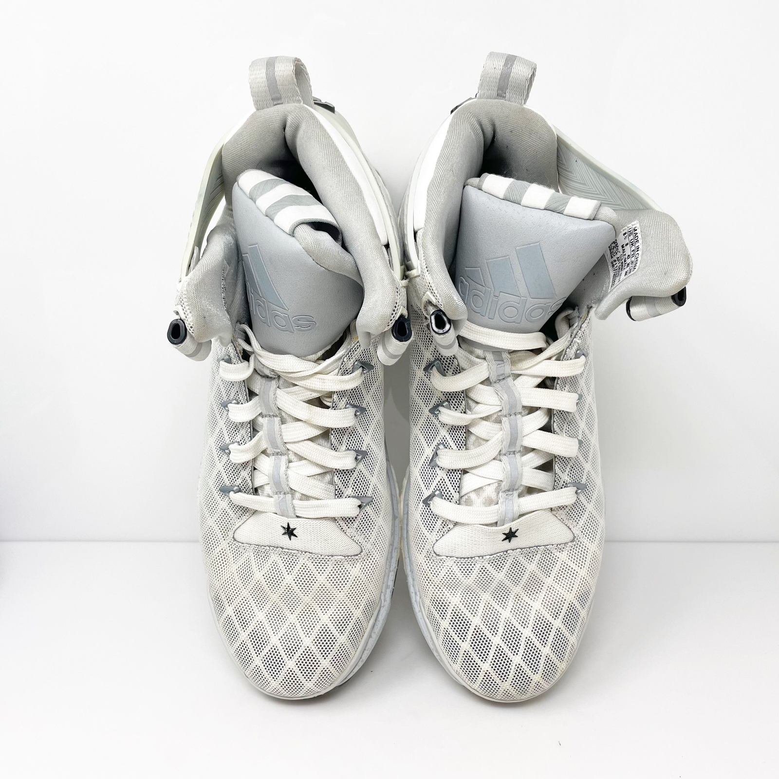 Adidas Mens D Rose 6 Boost S85532 White Basketball Shoes Sneakers Size 8.5