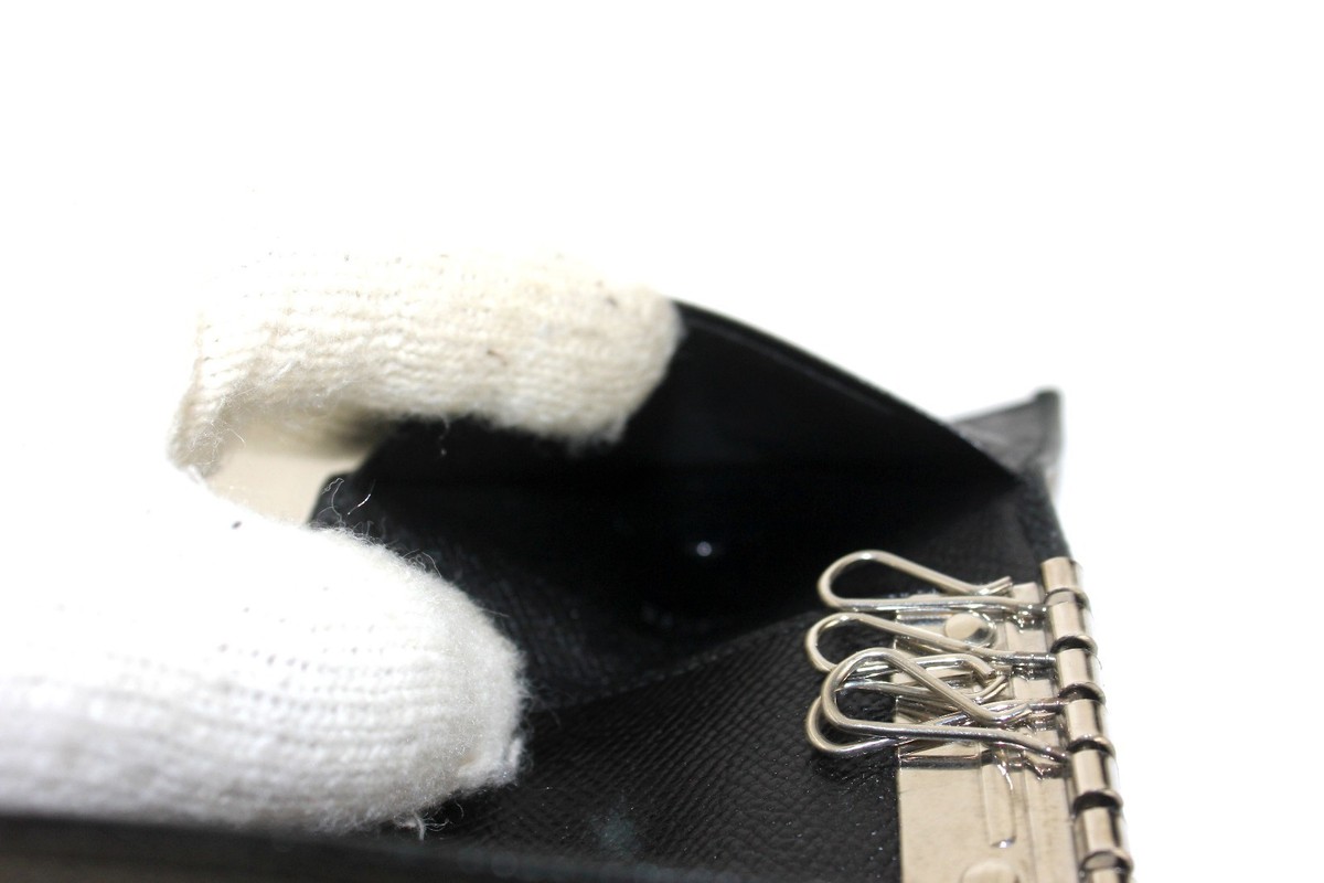 AUTHENTIC BVLGARI BLACK LEATHER 5 HOOKS KEY HOLDER KEY CASE ITALY