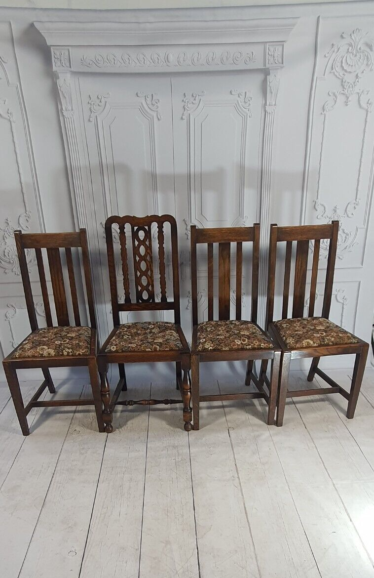 VINTAGE OAK DINING CHAIRS eBay