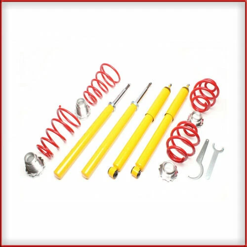 Coilover argento per auto tuning ed elaborate