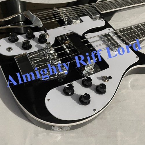 12+4 Double Neck Electric Bass Chrome Hardware Fixed Bridge Free Ship - Zdjęcie 6 z 10