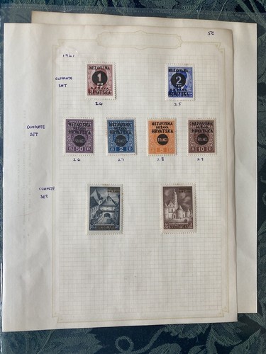 CROATIA STAMPS 1941-1943 on 18 Old Album Pages - Picture 15 of 18