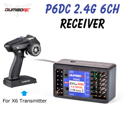 DUMBORC RC Transmitter 2.4G 6CH P6DC Radio System Receiver for RC