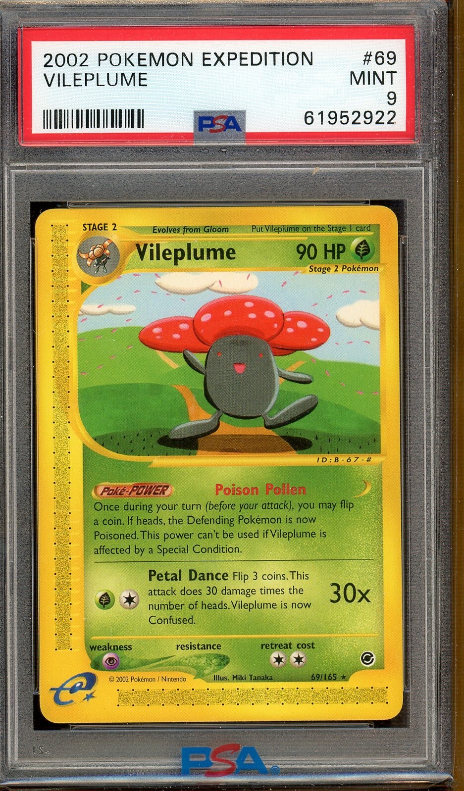 Vileplume PSA 9 Expedition 2002 Pokemon 69/165