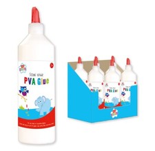 White PVA Glue Childrens Craft School Adhesive Dries Clear On Card Fabric Wood